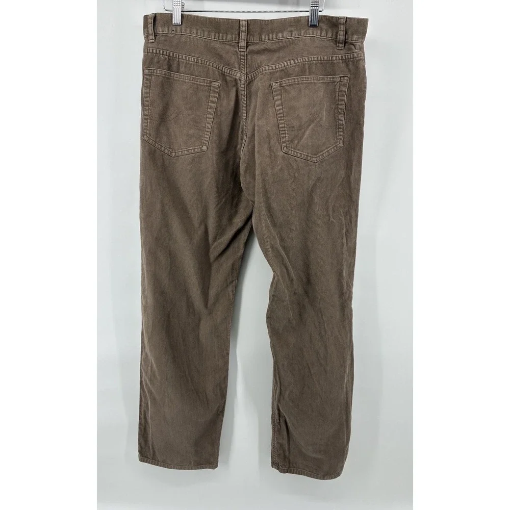 Brooks Brothers Corduroy Pants Men 34x31 Hudson Brown Flat Front Chino - Picture 3 of 7